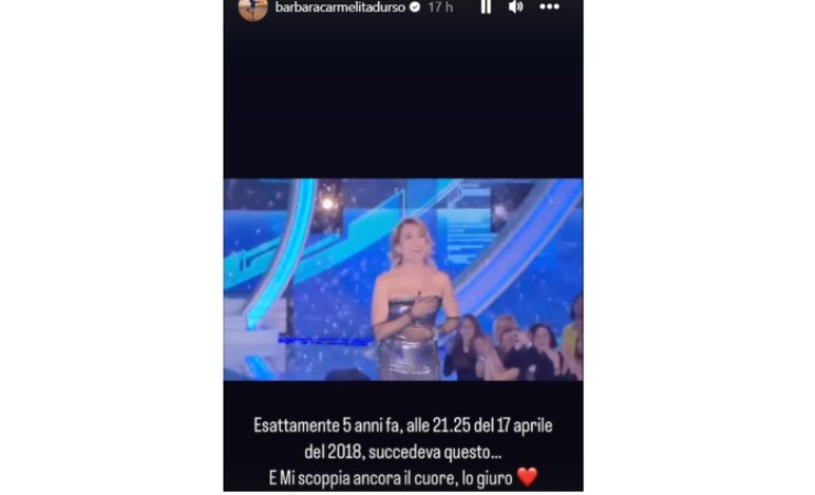 ricordo commosso barbara d'urso