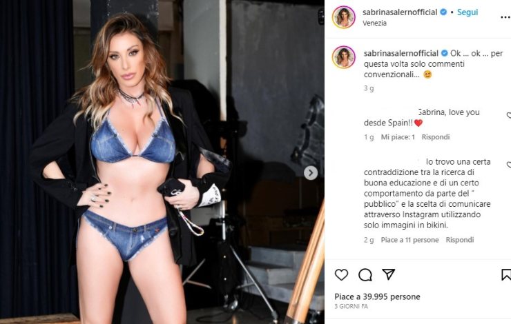 sabrina salerno bikini jeans