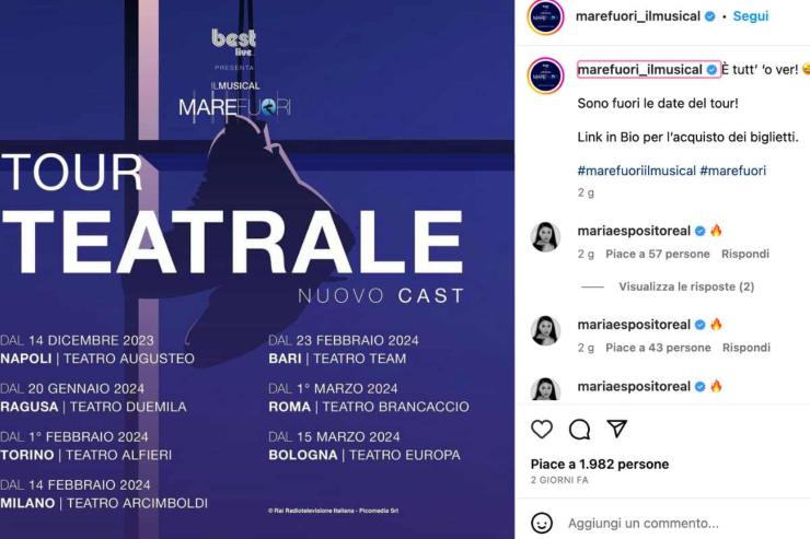 mare fuori cast musical e date 