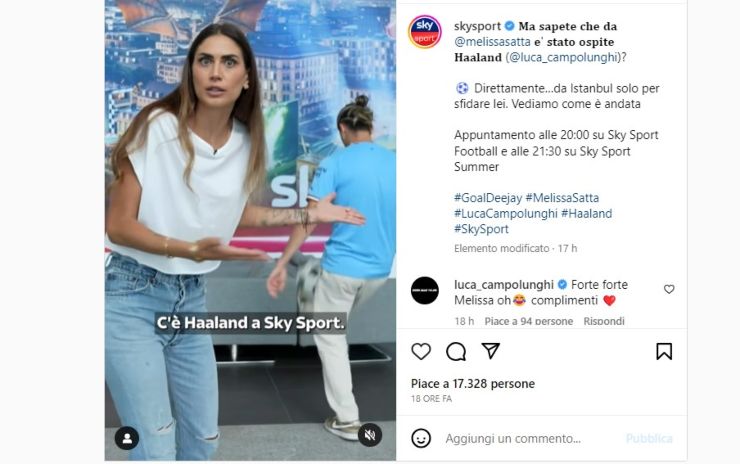 melissa satta lascia berrettini